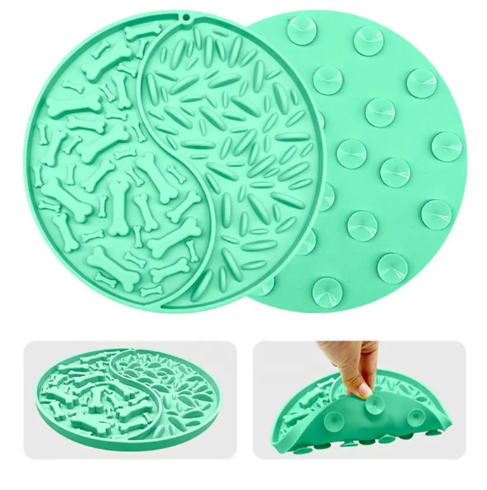 Кръгла подложка за близане и бавно хранене на кучета и котки