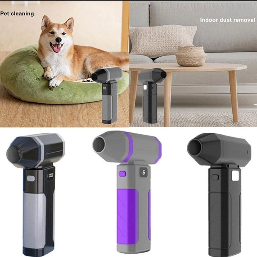 Турбо вентилатор – Мощен безжичен въздушен компресор / прахочистачка с Type-C зареждане, безчетков мотор