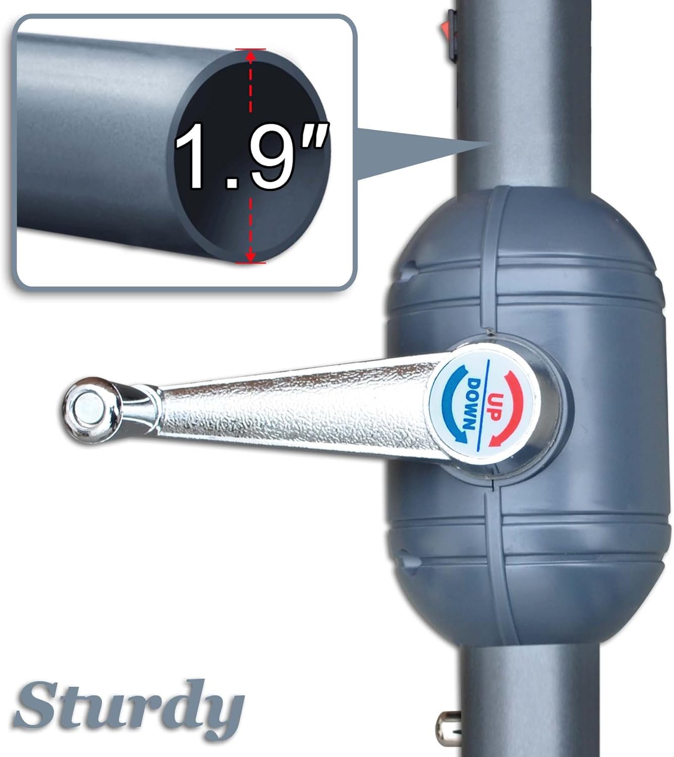 Градински чадър с чупещо рамо - Ø300 cm, светлобежов