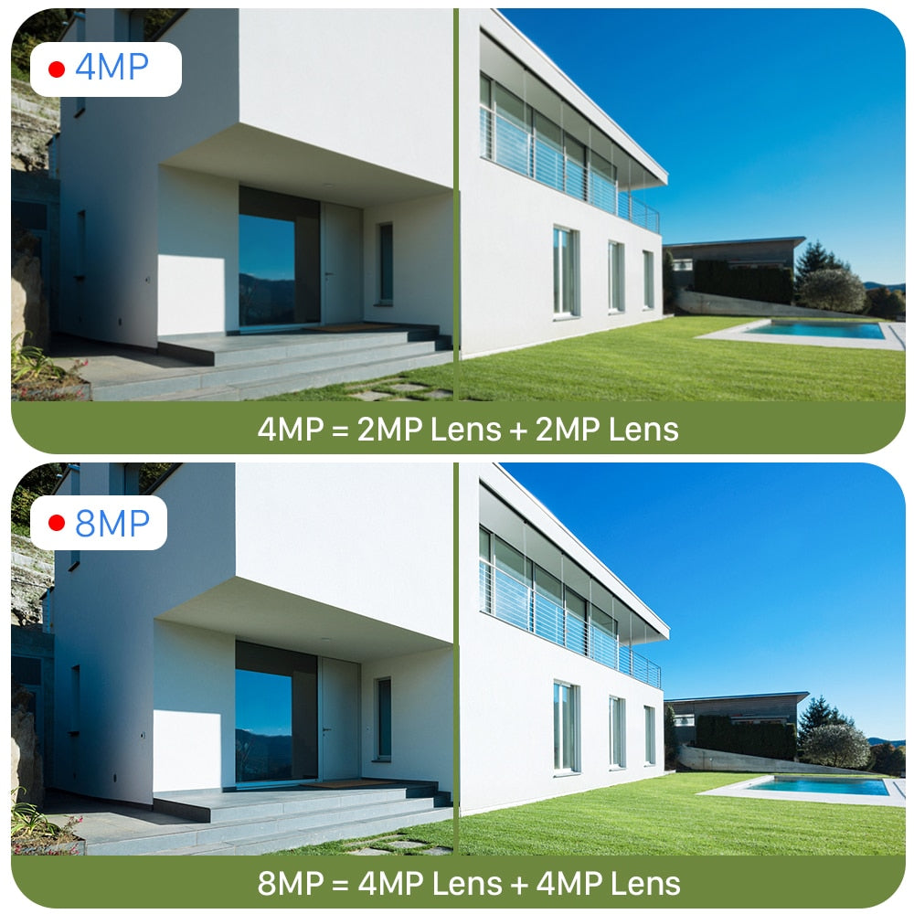 Въртяща IP безжична камера външен монтаж 8MPX с двойна леща - Oferti4ka.com