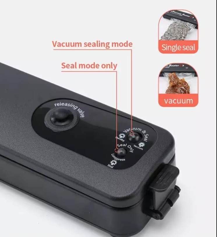 Машина за вакуумиране на храна, 90W, с 10 включени вакуум торбички