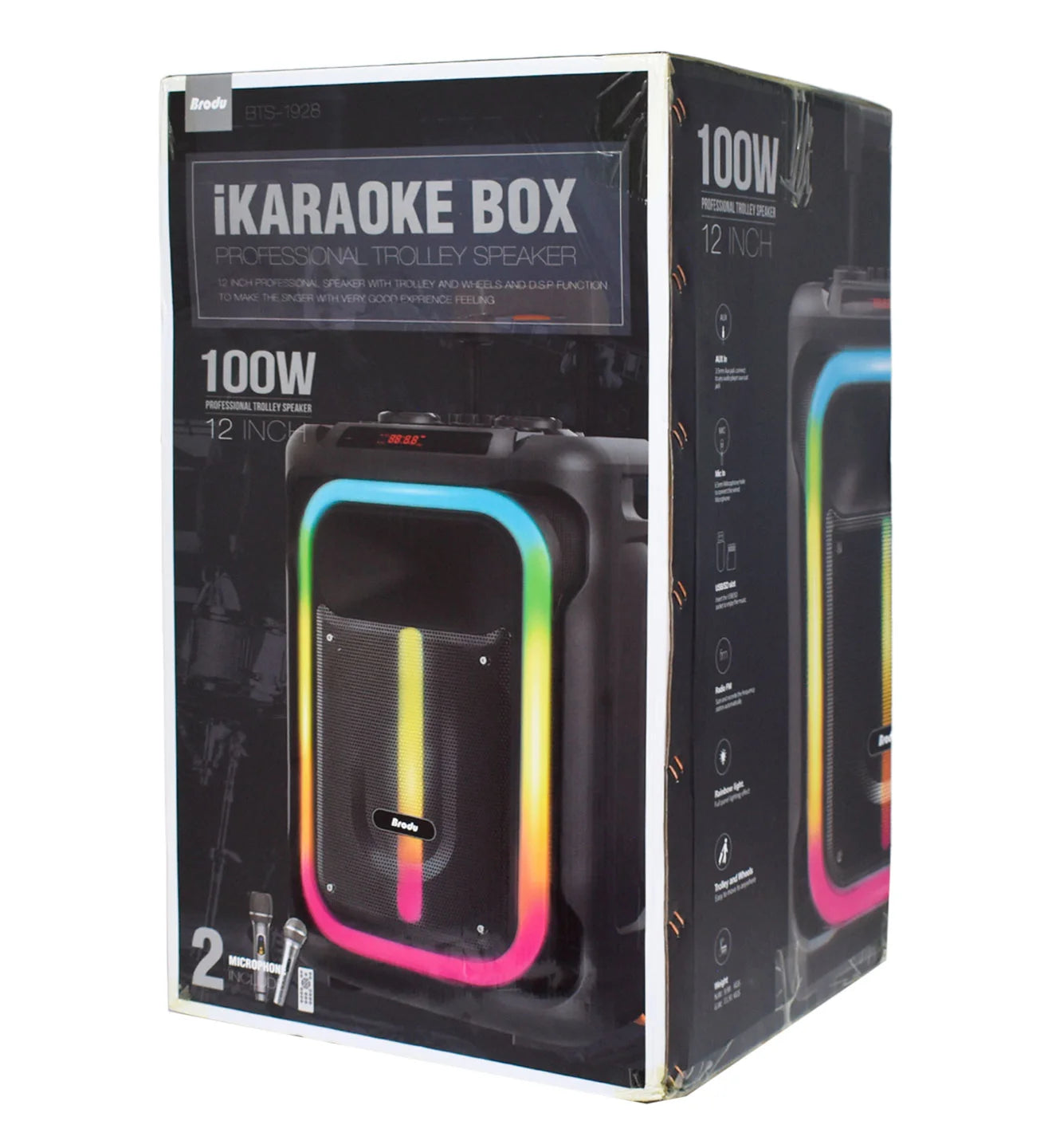 Караоке тонколона с Bluetooth BTS-1928 12'' и безжичен микрофон - Oferti4ka.com