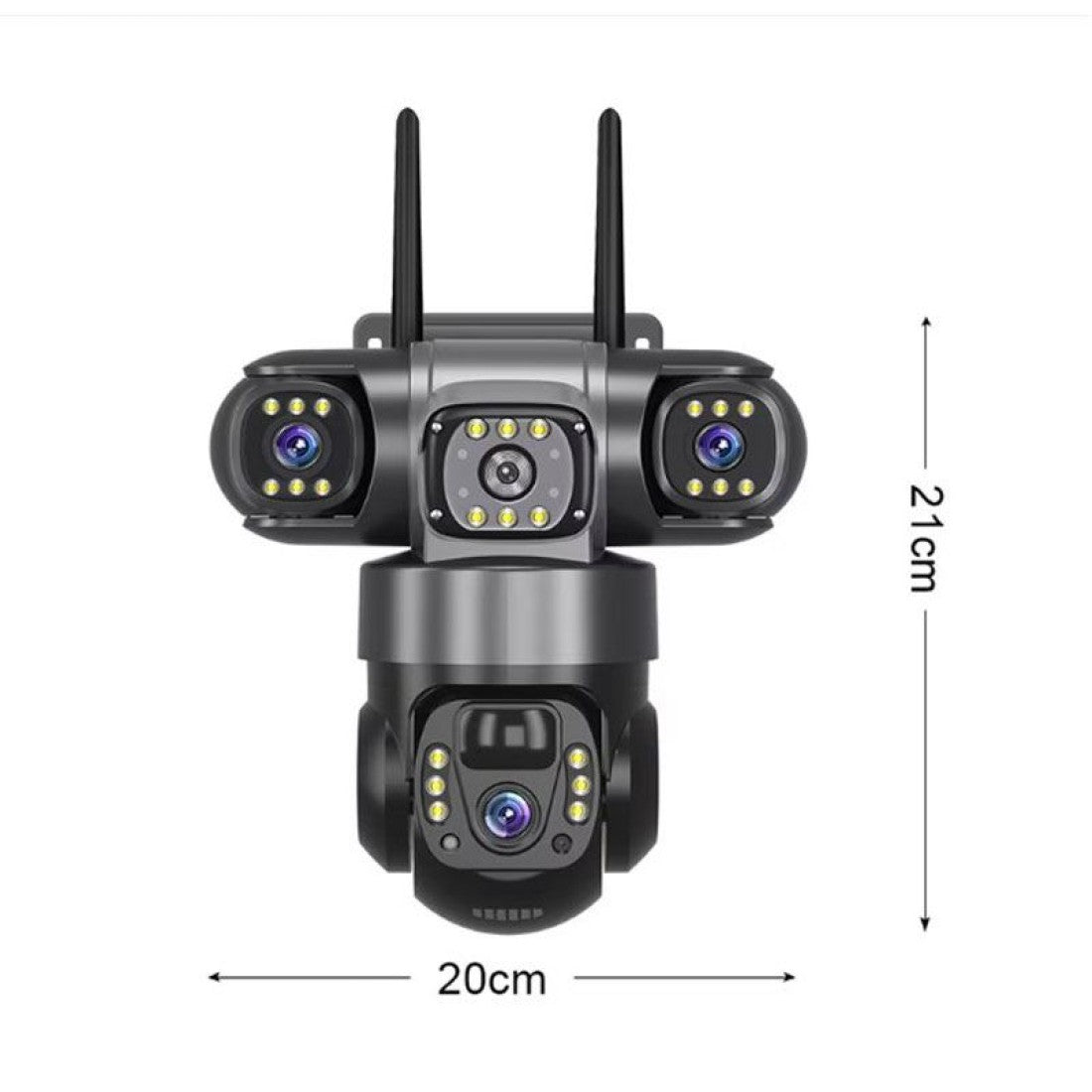Соларна камера със SIM карта– 6MP, V30PRO, Черна, троен обектив, движение, нощно виждане