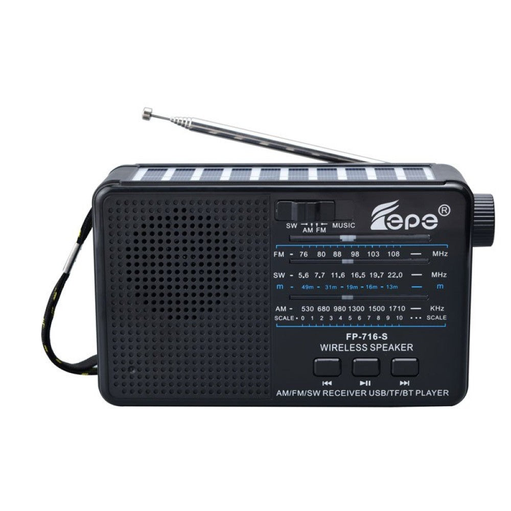 Преносимо радио със соларно зареждане и външна батерия FP-716S