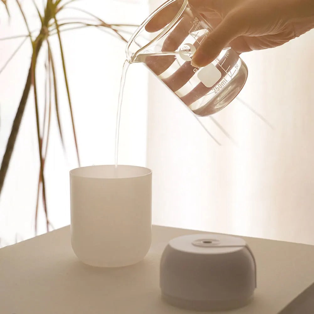 Овлажнител за въздух Jormftte, мини с нощна лампа, сив, за дома/детската стая