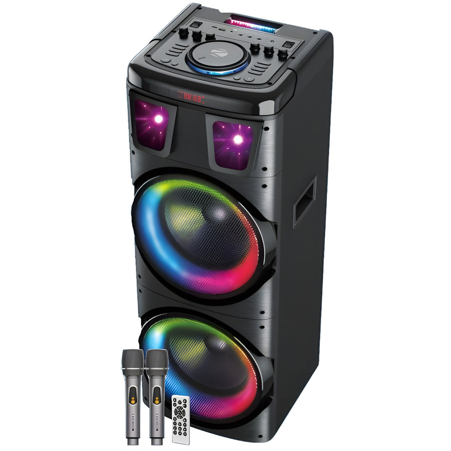 Преносима Bluetooth караоке тонколона BTS-1708 с 2 безжични микрофона
