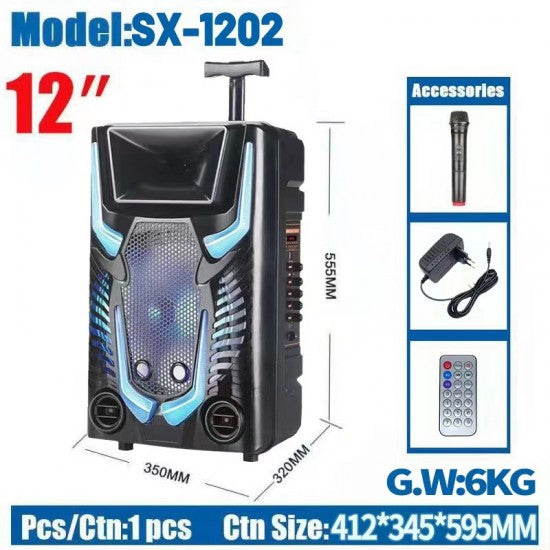 Караоке тонколона с Bluetooth SX-1202 12'' и микрофон - Oferti4ka.com