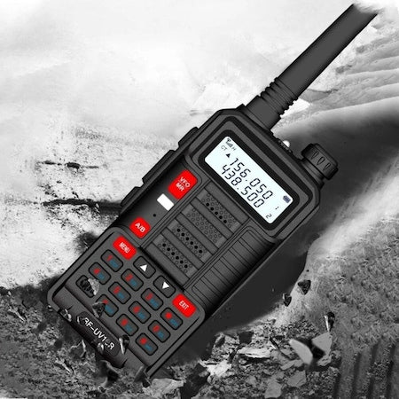 Преносима радиостанция Baofeng BF-UV10R, 10W, 5800mAh батерия, 128 канала, LCD Дисплей, Kynexi, Черен/Червен