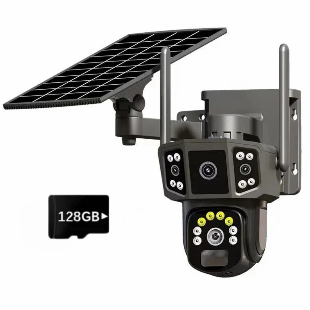 Соларна Външна WiFi камера с четири обектива 4x 3MP с изкуствен интелект Q38