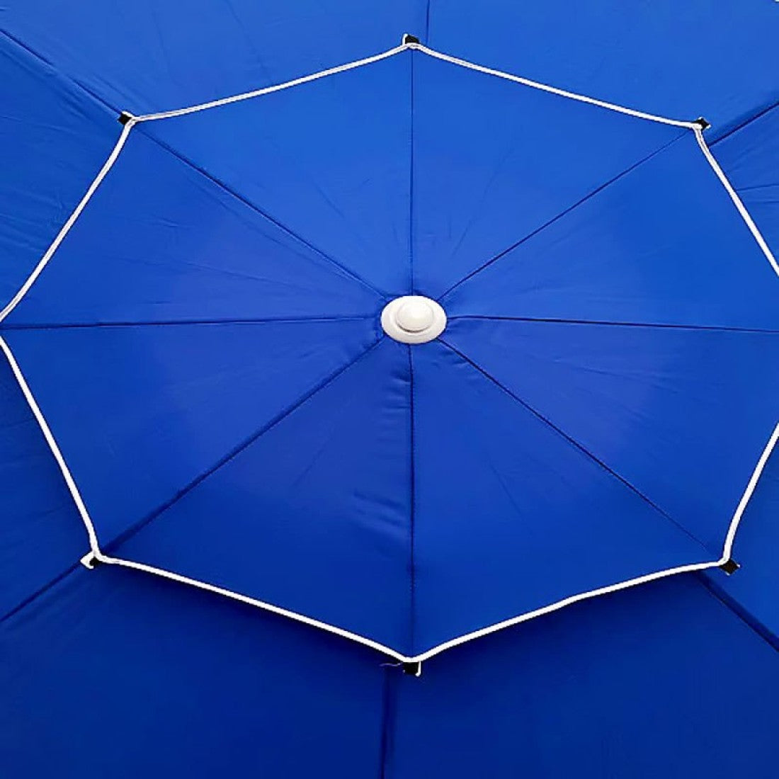 Премиум градински чадър с анти-вятър система, син, Ø220 см