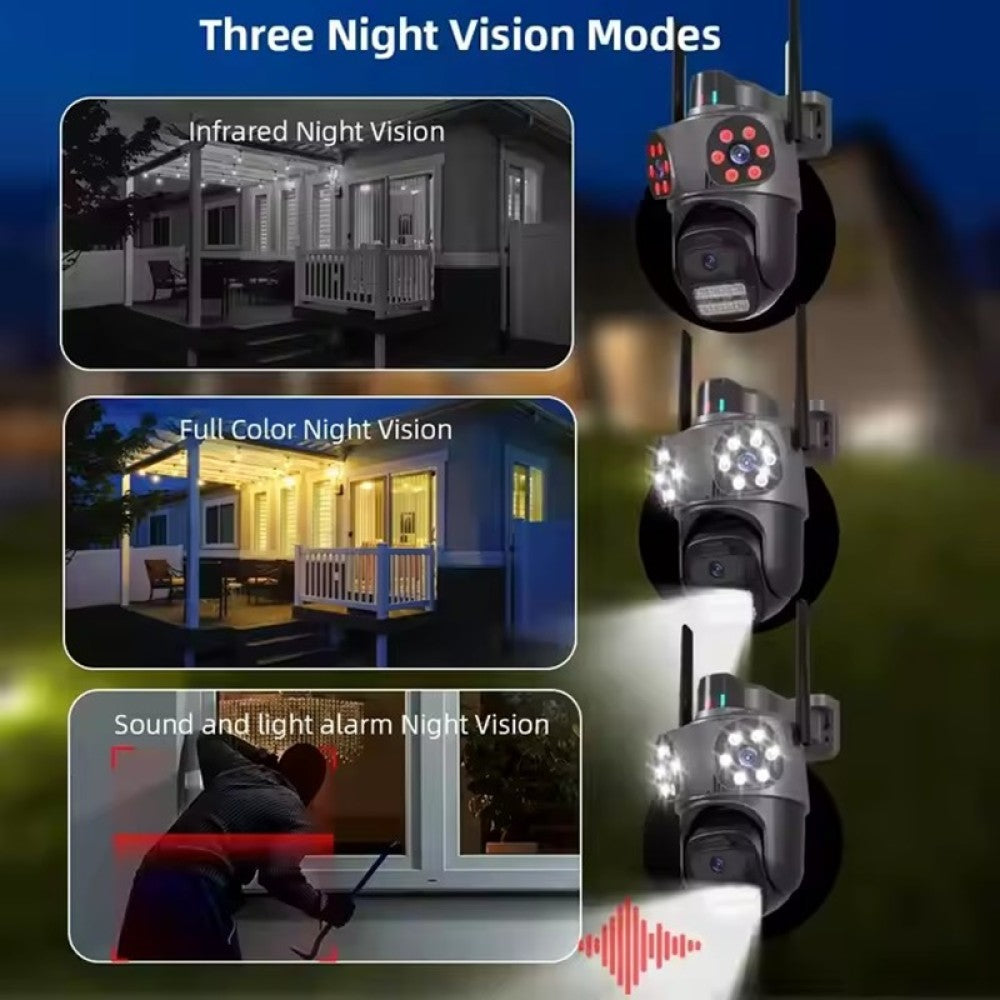 Тройна Външна WiFi Камера с три ектрана 10MP, ICSee