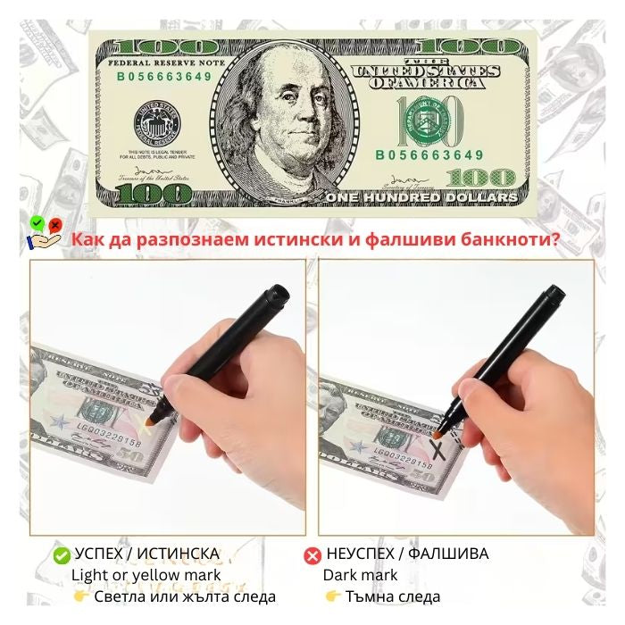 Химикал за проверка на фалшиви банкноти