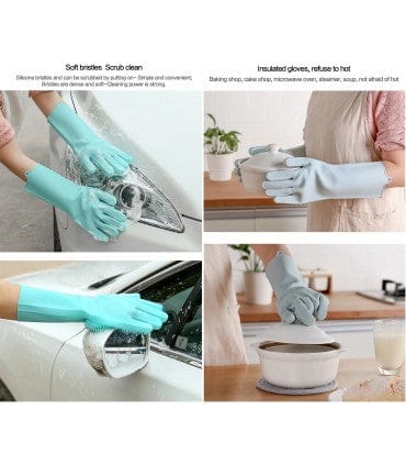 Кухненски ръкавици , с четки, за миене на съдове, за защита на ръцете - Oferti4ka.com