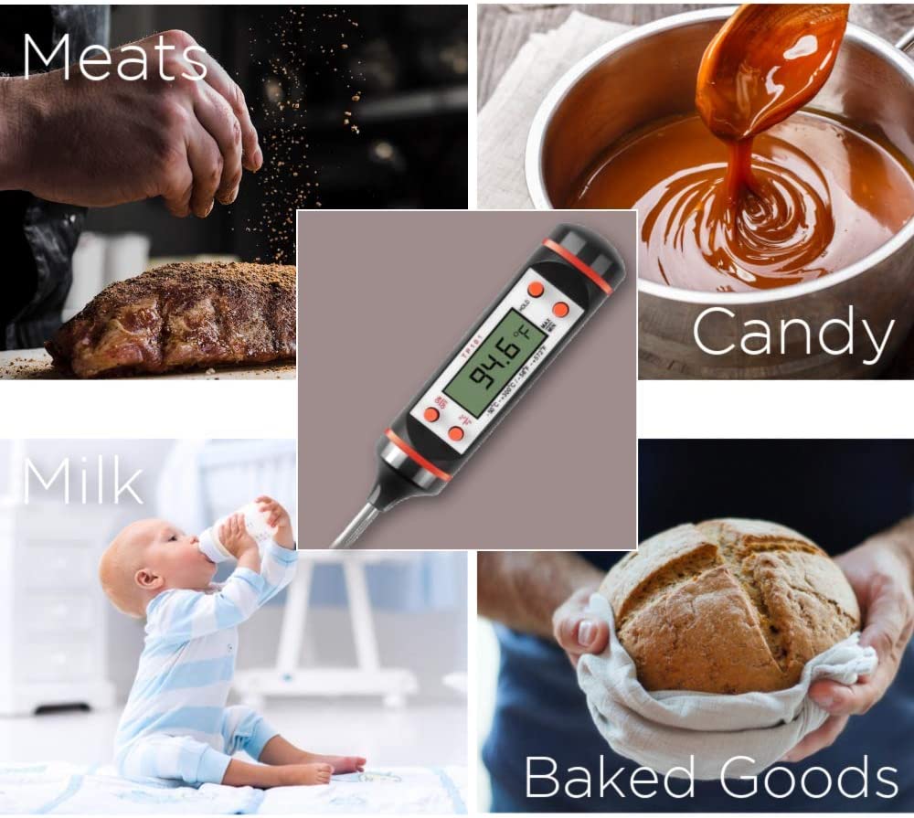 Кухненски термометър за храни и течности TP101, 15см Сонда, Черен - Oferti4ka.com