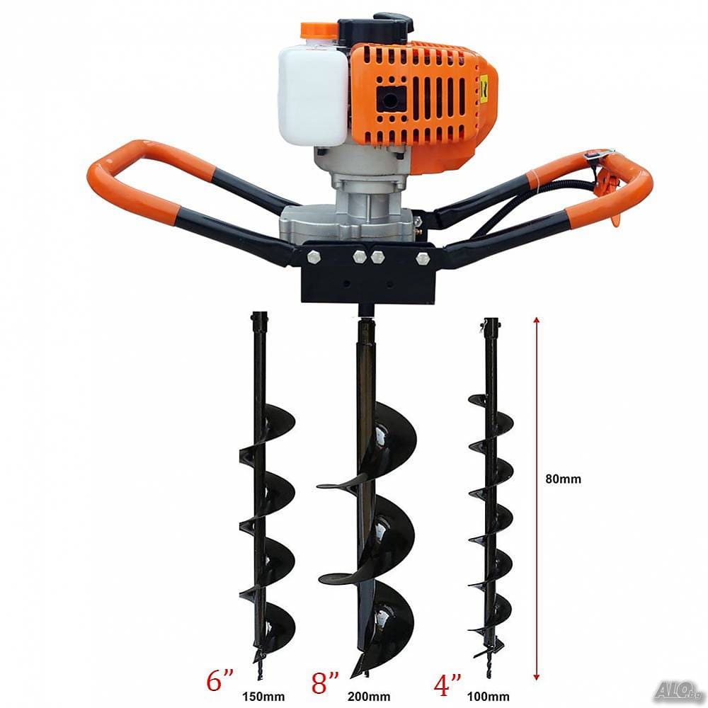 Бензинов моторен свредел werstil 52куб. + подарък свредел 200мм