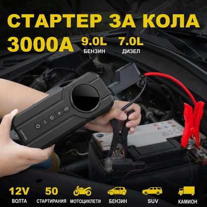 Стартер за автомобил с компресор 4в1