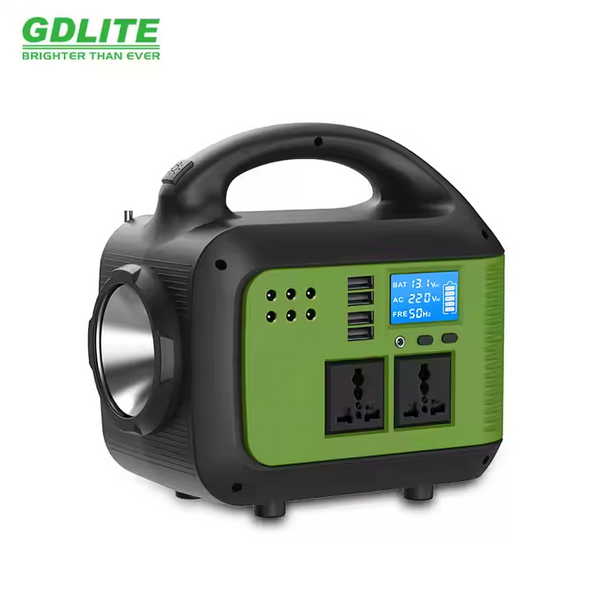 Соларна инверторна система GD-9001, 12V- 220V, 3 крушки, Фенер
