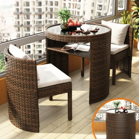 Градинският комплект маса с 2 стола - DE HOME COMPACT