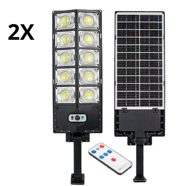 2бр Соларна улична лампа широкоъгълна 1800W IP65 300 LED