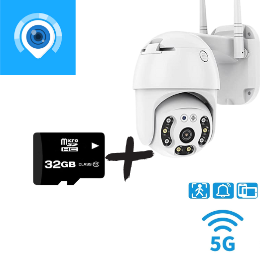 IP въртяща безжична камера Privine 5MPX- 4+4LED Hisee SE