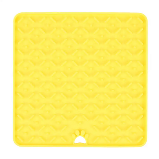 Подложка за близане и бавно хранене на кучета и котки, Жълт