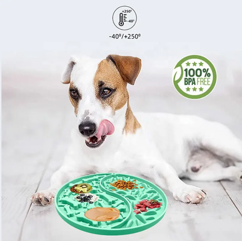 Кръгла подложка за близане и бавно хранене на кучета и котки