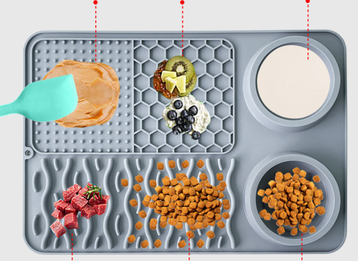 Подложка с купички за близане и бавно хранене на кучета и котки