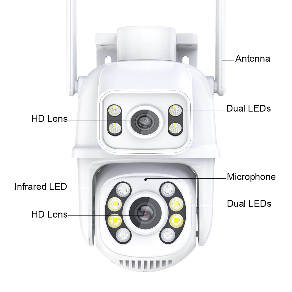 3бр Двойна водоустойчивеа камера 2x3 Wi-Fi ICSEE