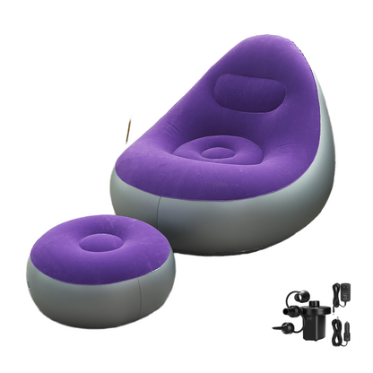 Надуваемо кресло с възглавница за крака и включена помпа