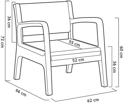 Градински комплект Verona с възглавници (4 части) – Диван, 2 фотьойла и маса