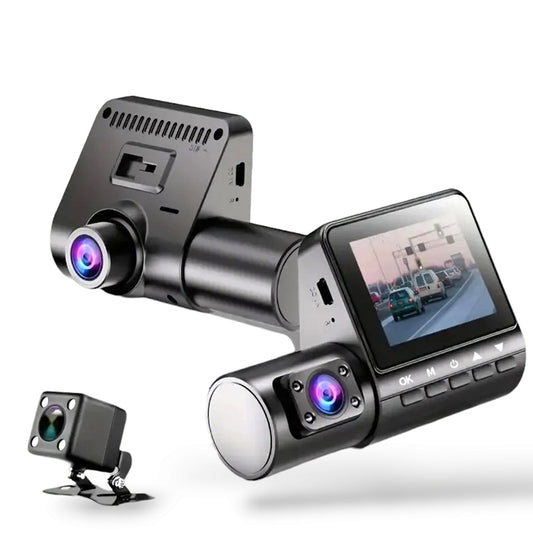Компактен Триканален Автомобилен Видеорегистратор 2.4