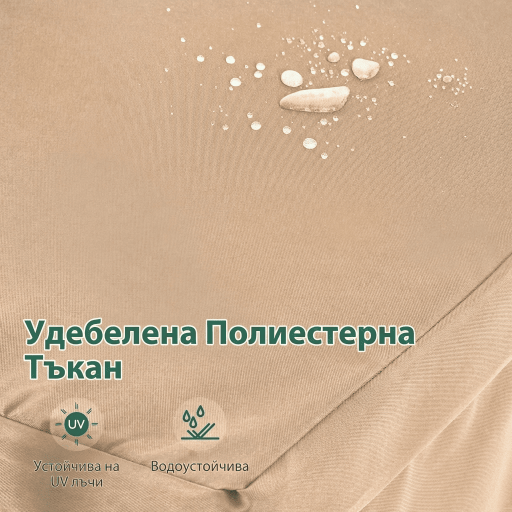 Градинска люлка DUNERO, триместна със сенник - бежова