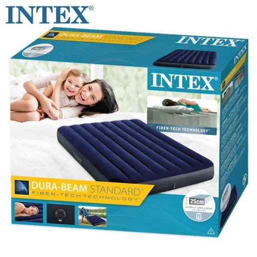 Надуваем матрак INTEX Classic Downy 137х191х25см