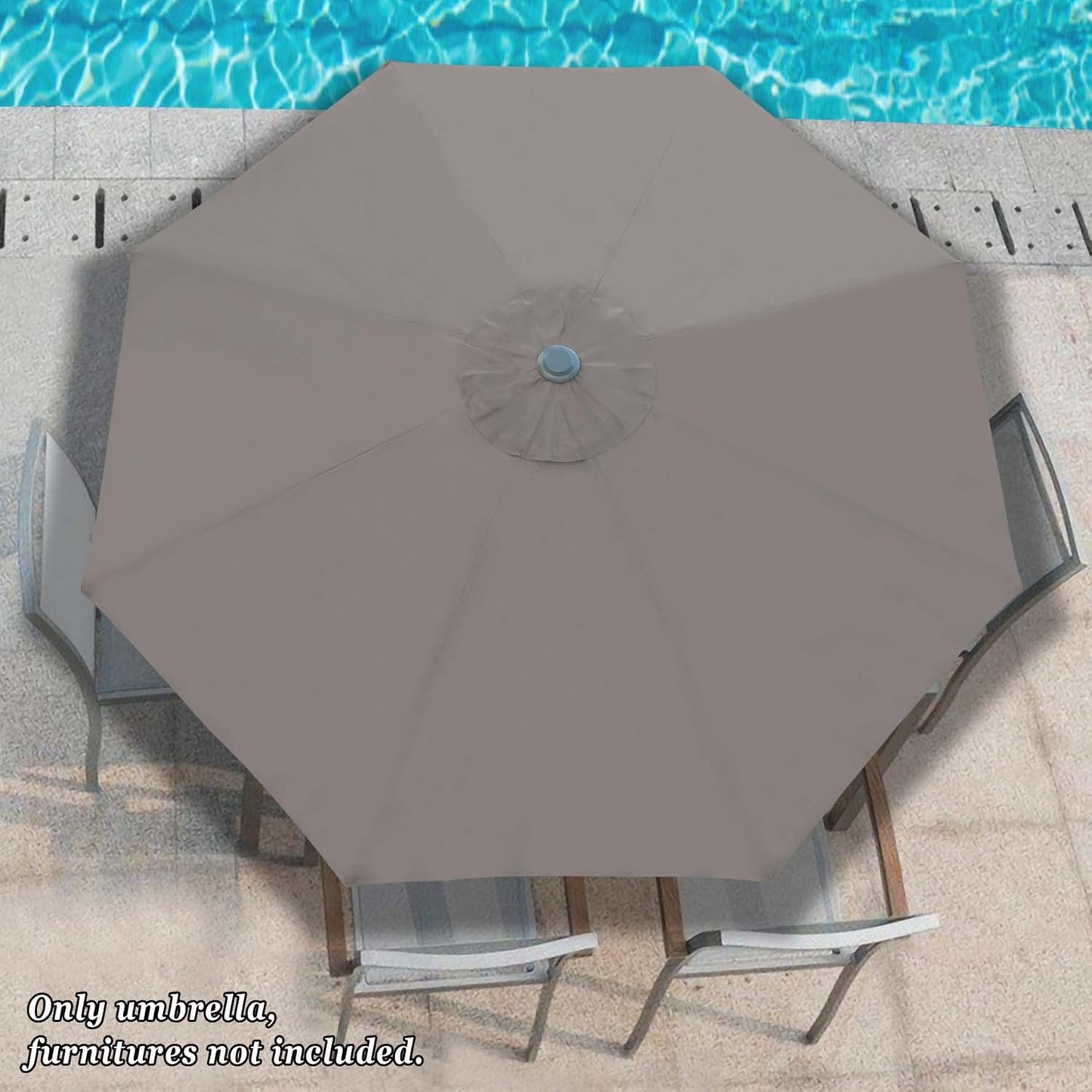 Градински чадър с чупещо рамо - Ø300 cm, светлобежов