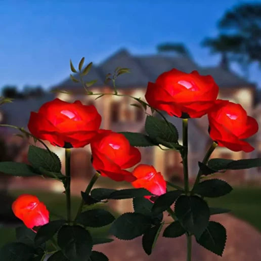 Градинска соларна лампа роза