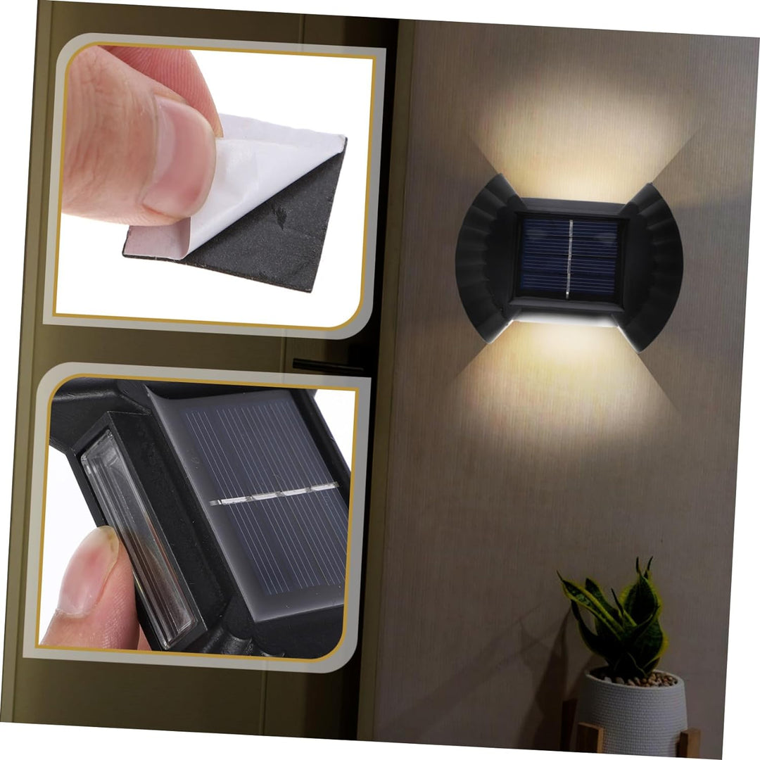 Комплект от 4 външни соларни лампи с LED , Прахоустойчиви, За Стената, Двор , Стълби