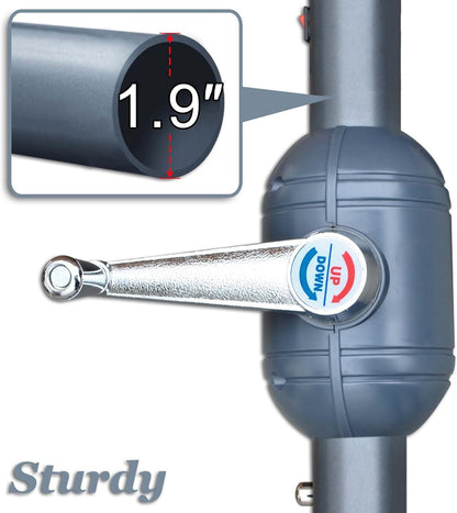 Градински чадър с чупещо рамо - Ø300 cm, светлобежов