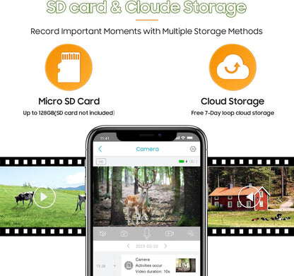 WIFI Безжична PTZ соларна камера 4G SIM със слънчев панел 8MP