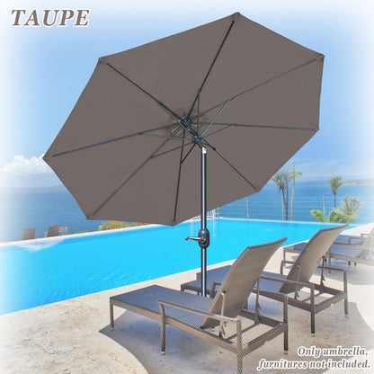 Градински чадър с чупещо рамо - Ø300 cm, светлобежов