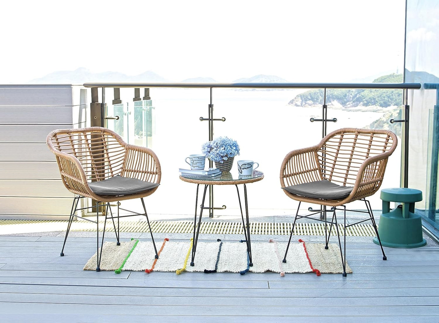 Градински комплект маса с 2 стола Bora