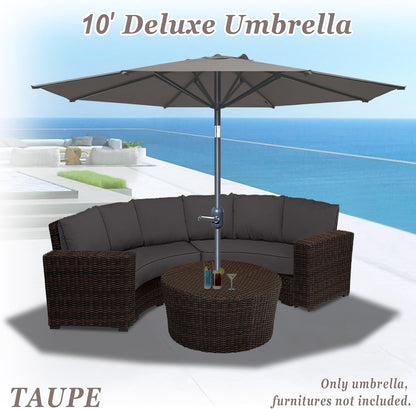 Градински чадър с чупещо рамо - Ø300 cm, светлобежов