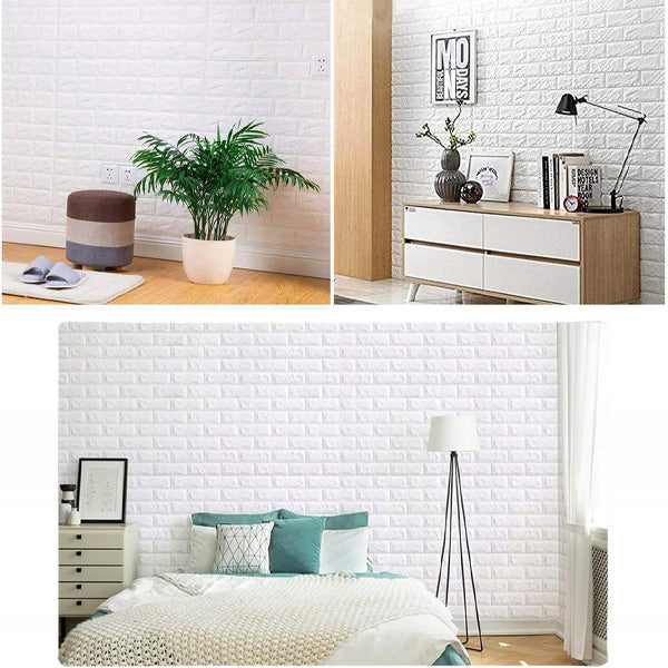 Самозалепващ се тапет с 3D ефект тухли | BRICKS - 5 бр
