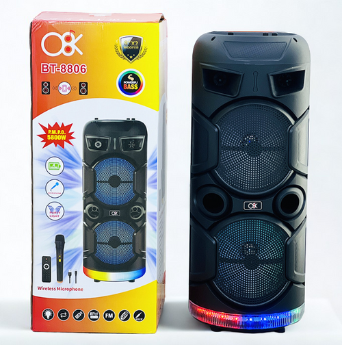 Безжична тонколона BT-8806, 2х8inch  говорители,