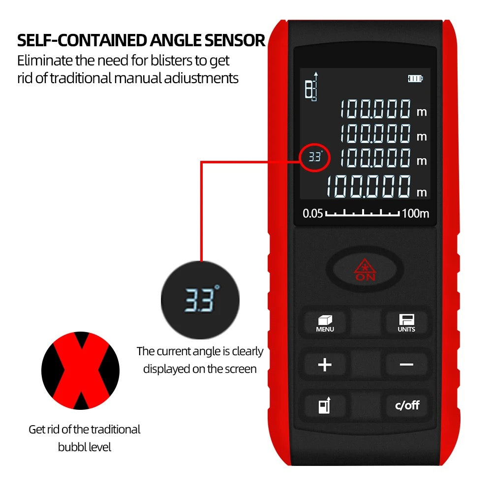 Професионална лазерна ролетка, 100М