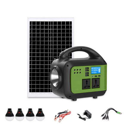 Соларна инверторна система GD-9001, 12V- 220V, 3 крушки, Фенер