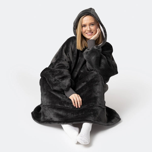 Плюшено одеяло с ръкави Huggle Hoodie