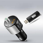 Зареждане на изображението в браузъра на галерията, Безжичен Bluetooth FM трансмитер за кола с двойн USB зарядно - Oferti4ka.com
