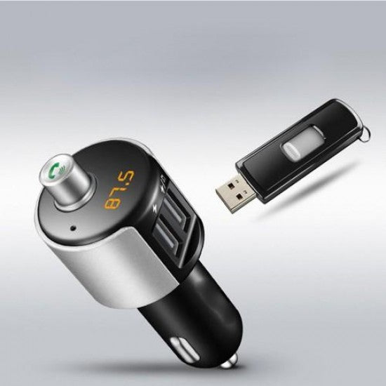 Безжичен Bluetooth FM трансмитер за кола с двойн USB зарядно - Oferti4ka.com