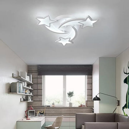 LED плафон, 30W, Форма на звезда, 6000K, Алуминий, Студена бяла светлина