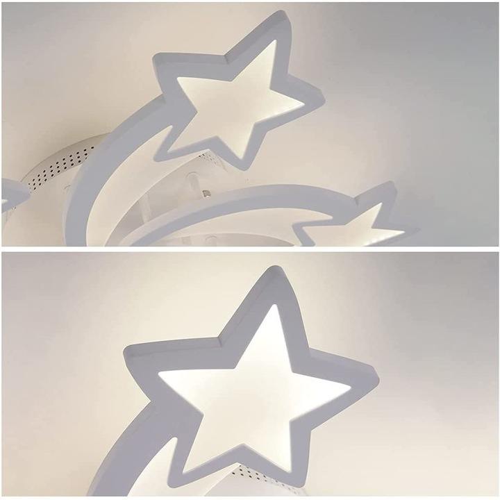 LED плафон, 30W, Форма на звезда, 6000K, Алуминий, Студена бяла светлина